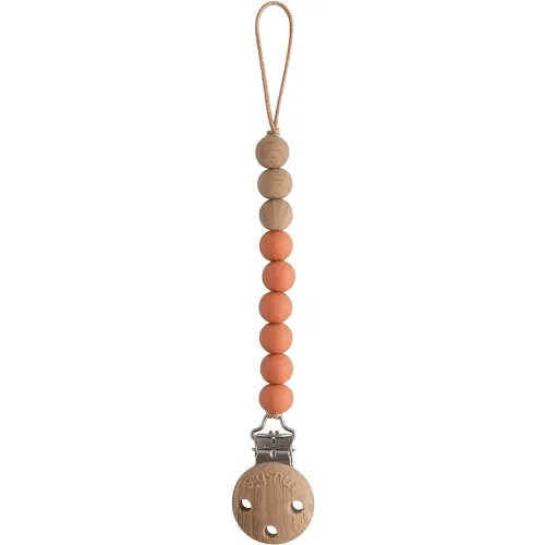 mushie 100% Silicone Baby Pacifier Clip BPA Free | Eva (Clementine)