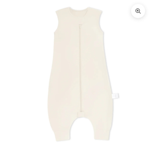 Organic Sleeveless Sleep Sack With Feet 0.5 TOG - Cream