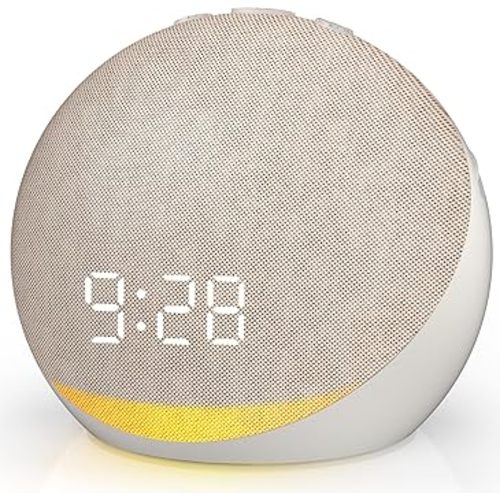 Sound Machine Alarm Clock for Bedroom: 25 Natural Sleep Sounds - White Noise Machine for Adults Kids Baby - Gentle Wake Up Alarm with Bluetooth Speaker - Putty