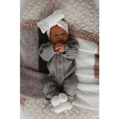 Little B's Chunky Rib Baby Jumpsuit - Heather Gray