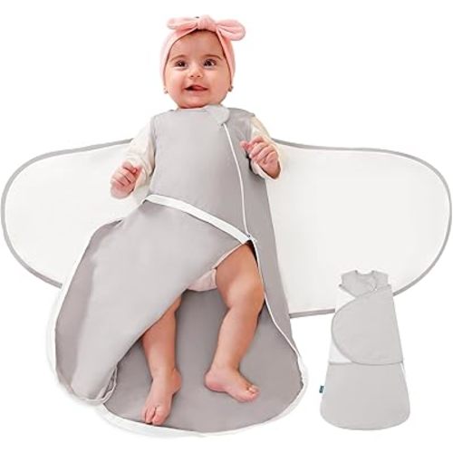Baby Sleep Sack Swaddles Newborn - Toddler Wearable Blanket 0-3 3-6 6-12 Months Newborns - Organic Cotton Muslin Sleeping Sacks Bag 1.0 Tog for 0 1 2 3 4 5 6 7 8 9 10 11 12 Month Infant Girl Boy Gifts