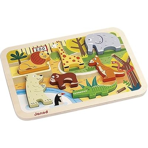 Janod Zoo Chunky Puzzle - 7 Pieces - Ages 18 Months+ - J07022
