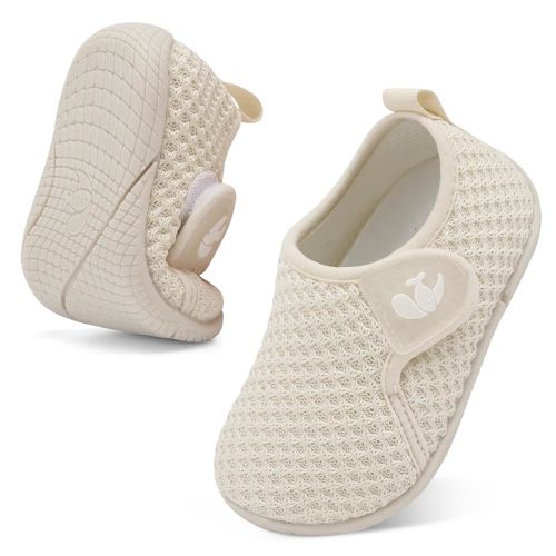 Amazon.com | FEETCITY Toddler Barefoot Shhoes Baby Walking Shoes Kids Slip On Shoe Boys Girls Sport Sneakers Lightweight Tennis Shoe Beige | Sneakers