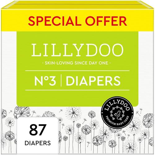 Diapers - Size 3 (13-22 lbs), Half-Monthly Supply (87 Count), Skin-Friendly, Ultra Soft, Chlorine-Free & Absorbent Clean Baby Diapers Dermatologically Tested