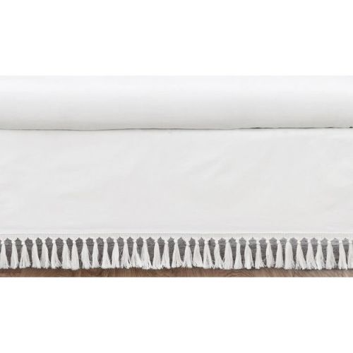 Sweet Jojo Designs Girl Baby Crib Bed Skirt Bohemian Collection Solid White