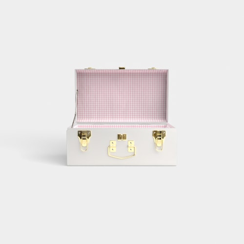 Mini Classic Trunk - White - Picnic In Pink / Embroidery