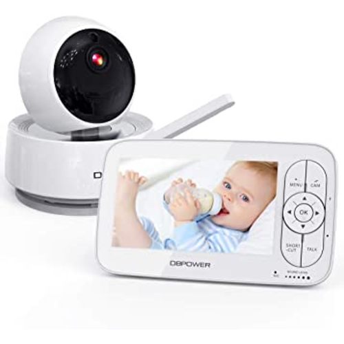 DBPOWER Video Baby Monitor, 1080P 5" HD Display Baby Monitor with Camera and Audio, Night Vision, Two-Way Audio, Up to 900ft of Range