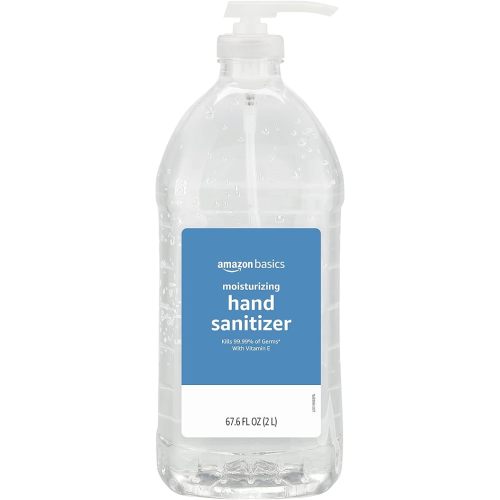 Amazon Basics Hand Sanitizer, Original Scent, Contains 62% Ethyl Alcohol, 67.60 Fl Oz (Pack of 1) (Previously Solimo