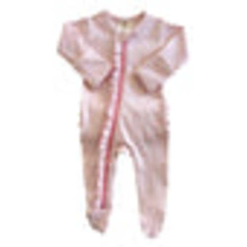 Pink Stripe / Organic Ribbed Frill Zip Footie – SpearmintLOVE
