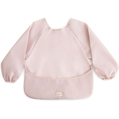 mushie Long Sleeve Baby Bib | Water Resistant Adjustable Fit for Ages 6-24 Months