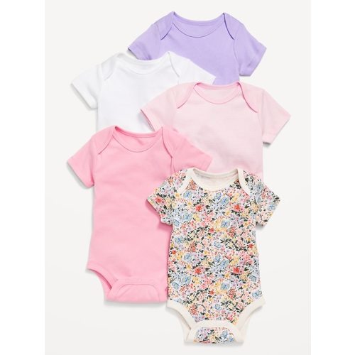 Unisex Short-Sleeve Bodysuit 5-Pack for Baby
