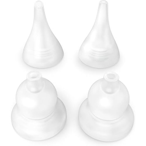 Baby Nasal Aspirator Replacement Tips, 4Pcs Food-Grade Silicone Tips for Newborns, Toddlers, Compatible with GROWNSY / Watolt / LittleTora / HEYVALUE / Cocobela / HailiCare/ KIDIRA / TEQIN/ X-Bosak
