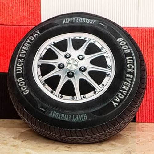15.7 Inch Big Weighted Hotter Wheel Pillow, 3D Simulation Tire Pillow for Boys, Big Race Car Pillow Wheel Toy,Car Plush, Perfect Race Car Bedroom & Automotive Shop Decoration