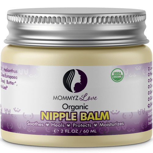 Mommyz Love Organic Breastfeeding Nipple Cream to Relieve Sore - Dry and Cracked Nipples, 2oz, 1 Jar