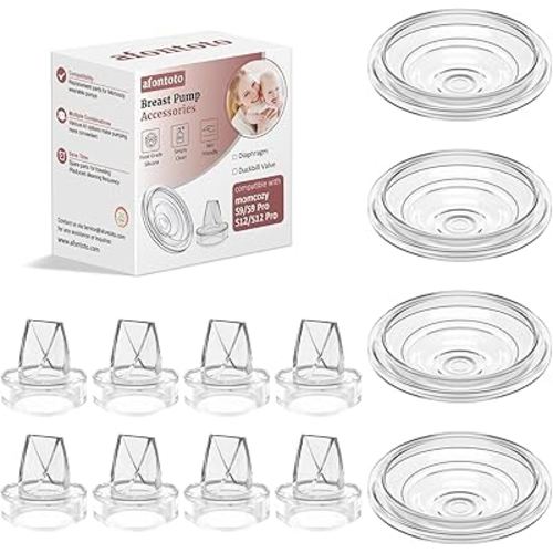8PCS Silicone Duckbill Valve & 4PCS Silicone Diaphragm Compatible with Momcozy S12 Pro/S9 Pro/S12/S9 Breastpump, momcozy Breast Pump Replacement Parts Breastfeeding Essentials Pumping Kit for Moms