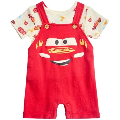 Disney Baby Boys Shorts Set - 2 Piece Spiderman Mickey Mouse Cars Winnie the Pooh Shortall Romper Shirt Short Set (0-3M-24M)