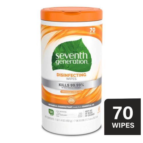 Seventh Generation Lemongrass Citrus Disinfecting Wipes - 70ct