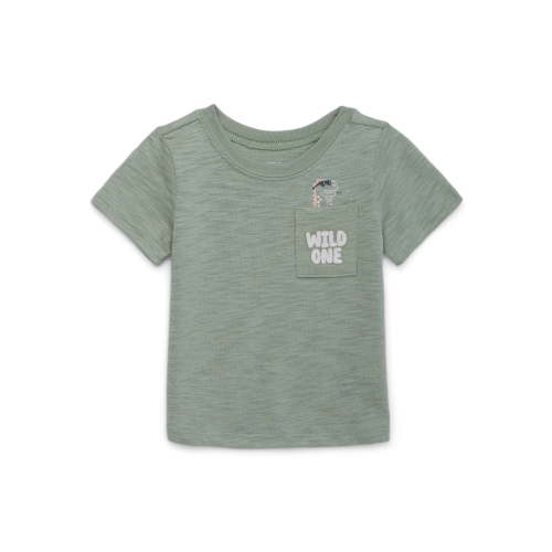 Garanimals Baby Boy Short Sleeve Brushed Jersey T-Shirt with Pocket, Sizes 0-24 Months