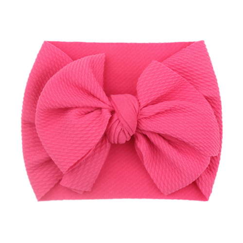 Tao Baby Girls Big Bows Headbands Hairbands - Super Soft Stretchy Baby Bows Headbands Solid Color Elastic Hairband For NewbornHot PinkOne Size