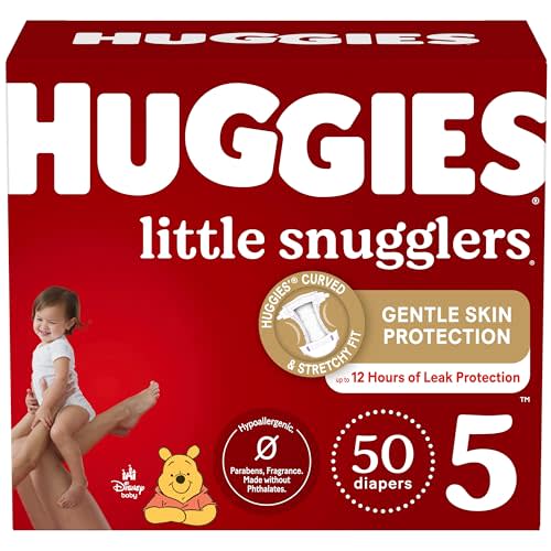 Baby Diapers Size 5 (27+ lbs), 50ct, Huggies Little Snugglers