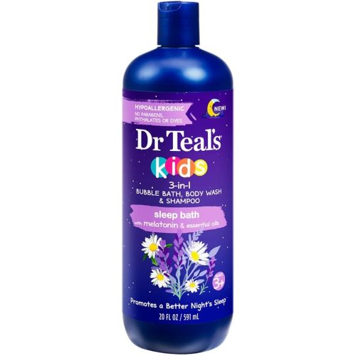 Dr Teal`s Kids 3-in-1 Bubble Bath, Body Wash & Shampoo Sleep Bath (1) 20 Fluid Ounce Bottle