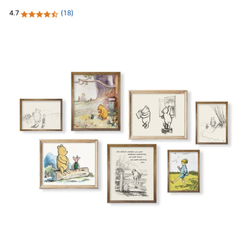 Winnie The Pooh Nursery Wall Art - Motivational Quote for Kids Bedroom - Vintage Hundred Acre Wood Poster - You Are Braver Than You Think - Toddler Room Decor - Gifts for Winnie Fans Lover