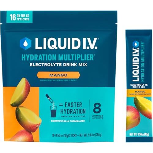Liquid I.V.® Hydration Multiplier - Mango | Electrolyte Powder Drink Mix | 1 Pack (16 Servings)