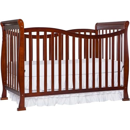 Dream On Me Violet 7-In-1 Convertible Life Style Crib In Espresso, Greenguard Gold Certified, 4 Mattress Height Settings, Made Of Sustainable New Zealand Pinewood