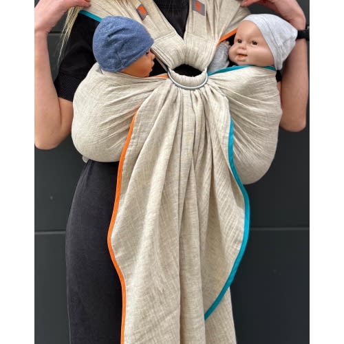 Twin Ring Sling, 30 Hemp+70% Organic Cotton, Muslin ring sling