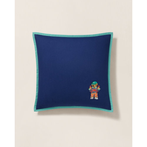 Seaside Polo Bear Throw Pillow