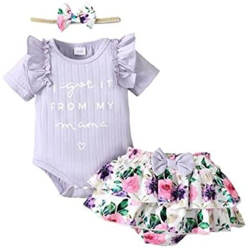 Mioglrie Newborn Infant Baby Girl Clothes Romper Shorts Set Floral Summer Outfits Cute Baby Clothes Girl