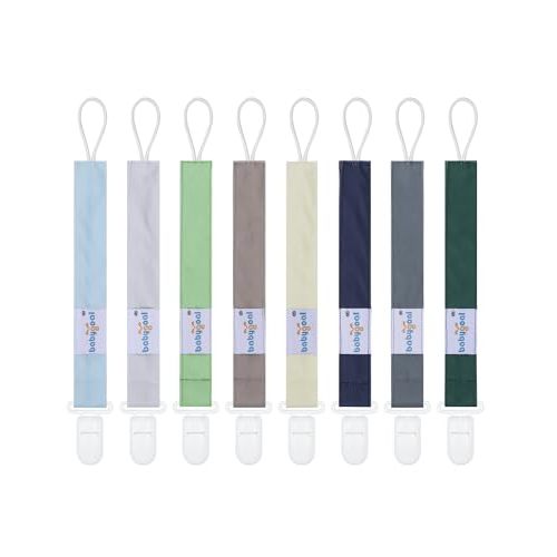 Babygoal Pacifier Clips 8 Pack, Pacifier Holder Clips for Baby Boys and Girls Fits for Most Pacifier, Binkie Styles & Baby Teethers & Toys and Gift-Neutral Color 8PS41
