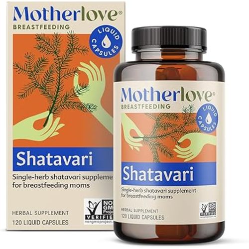 Motherlove Shatavari (120 Liquid caps) Lactation Supplement to Support Breast Milk Supply During Menstruation—Non-GMO, Organic Herbs, Vegan, Kosher