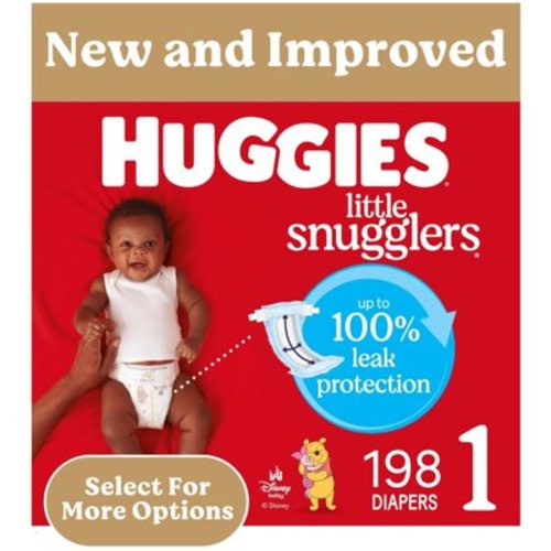 Huggies Little Snugglers Baby Diapers, Size 1 (8-14 lbs), 198 Ct (Select for More)