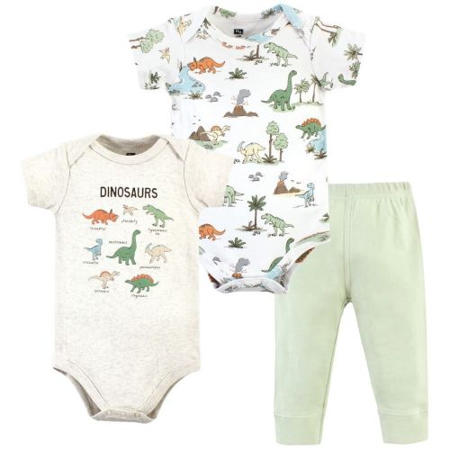 Hudson Baby Cotton Bodysuit and Pant Set, Dinosaur Adventures Short-Sleeve, 0-3 Months