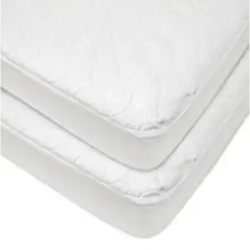 Waterproof Fitted Crib Protective Pad Cover - White