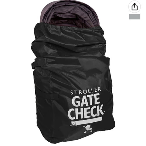 JL Childress Gate Check Travel Bag for Single & Double Strollers - black