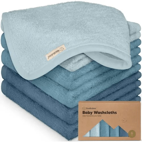 6-Pack Soft Baby Washcloths, Viscose from Bamboo - Kids, Newborn Bath Towels, Infant Shower, Toddler Reusable Face Towel, Gentle on Skin, Face Wash Cloths for Babies, 10x10 (Depths)