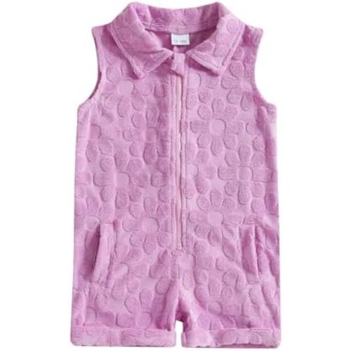 Toddler Baby Girl Summer Clothes Sleeveless Jumpsuit Flower Zipper Lapel Romper Cute Outfit Little Girl Clothing