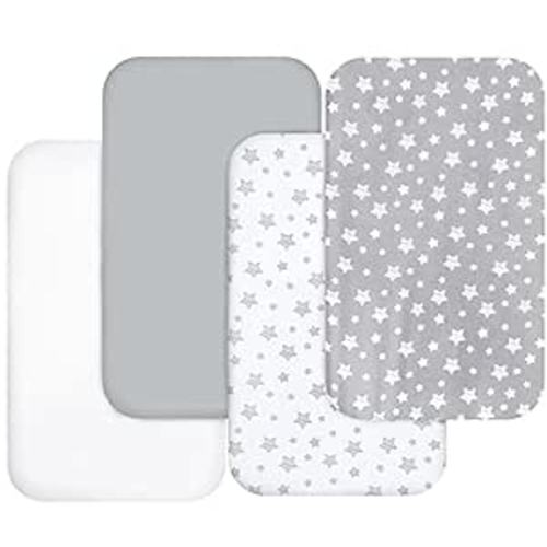 Amazon.com : Bassinet Sheets for Baby Boys Girls 4 Pack(33" x 20"), Compatible with Mika Micky, Baby Delight, Dream On Me, Koola Baby, AMKE and Other Rectangle Bassinet Mattress, Grey : Baby