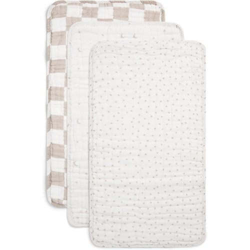 Nana Baby Burp Cloths | 100% Organic Muslin Cotton | Set of 3 (Ivory/Oatmeal) - Ivory / Oatmeal