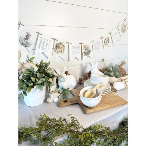 Beatrix Potter BOOK PAGE BANNER sign garland Peter Rabbit Jemima Puddle duck Benjamin Bunny and more