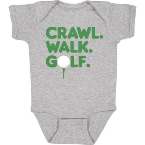 Crawl, Walk, Golf Short Sleeve Bodysuit
