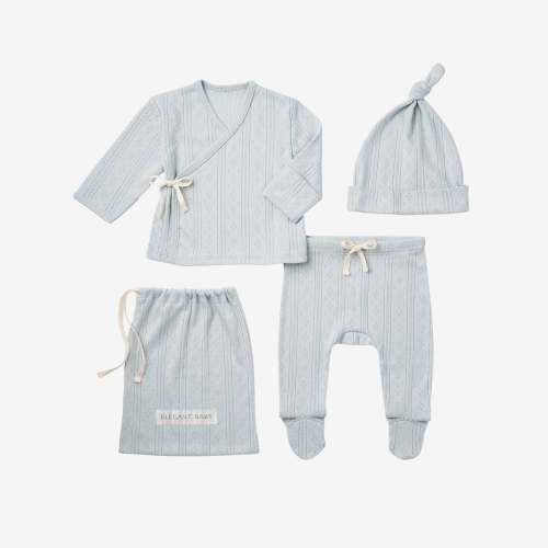 Pale Blue Organic Cotton Set - [NB NEWBORN SIZE]