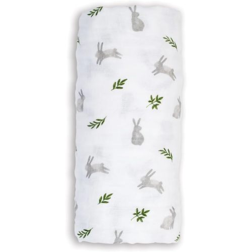 lulujo Baby Swaddle Blanket Unisex Softest 100% Cotton Muslin Swaddle Blanket Neutral Receiving Blanket for Girls & Boys| 40in x 40in| Baby Gift| Bunnies