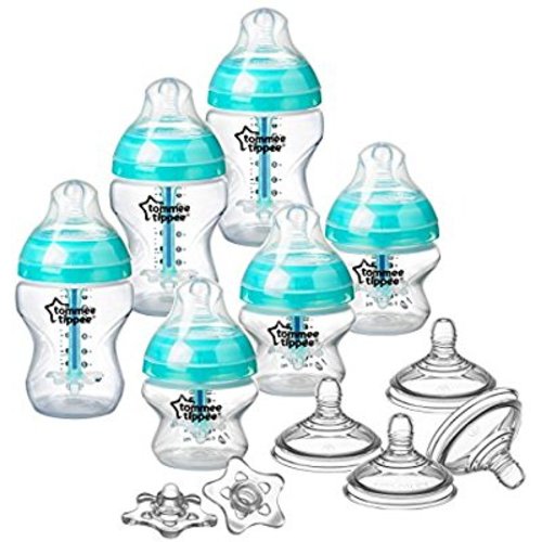 Tommee Tippee Advanced Anti-Colic Newborn Baby Bottle Feeding Set, Heat Sensing Technology, BPA-Free - Gift Set 1