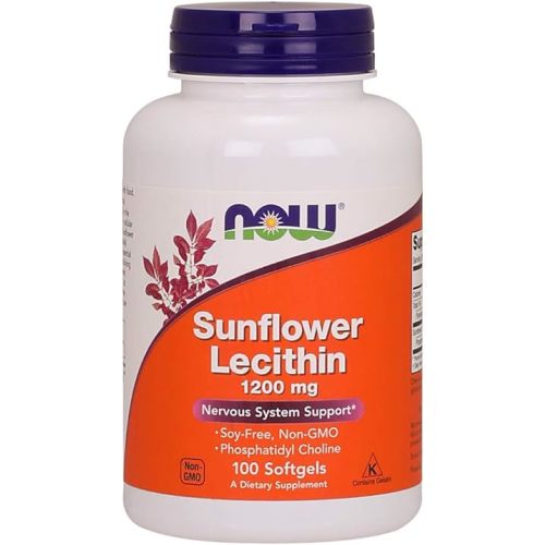 NOW Foods Supplements, Sunflower Lecithin 1200 mg with Phosphatidyl Choline, 100 Softgels
