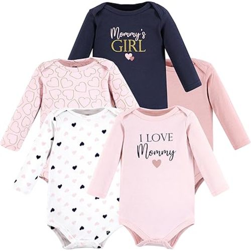 Hudson Baby baby-girls Cotton Long-sleeve Bodysuits