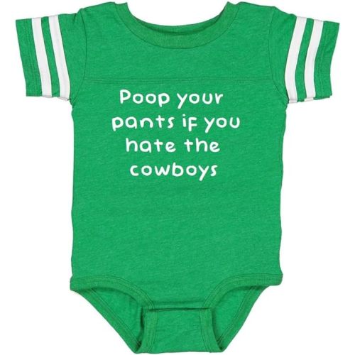 Eagles Fan Poop Your Pants if You Hate the Cowboys Funny Baby Football Jersey Bodysuit