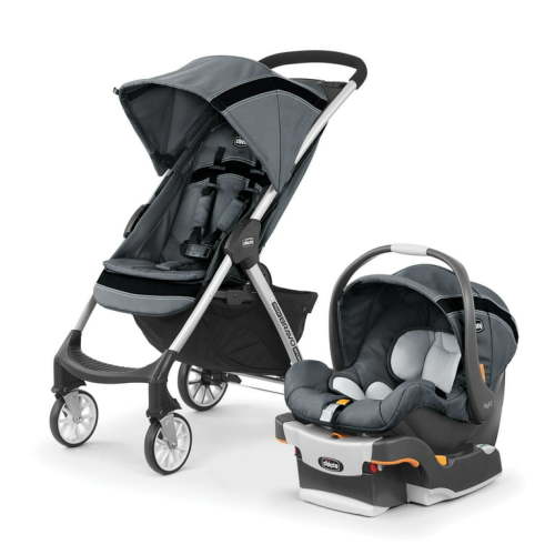 Free Shipping! Chicco Mini Bravo Sport Travel System - Carbon (Grey), New